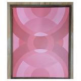 Retro Geometeric Acrylic on Canvas Mod Artwork