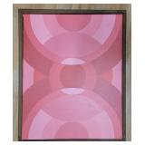 Retro Geometeric Acrylic on Canvas Mod Artwork