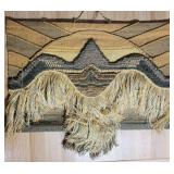 Vintage Macrame Weaving Mountainscape Wall Hanging