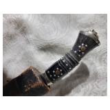 Antique Gurkha Kukri with 2 Utility Knives in One Sheath