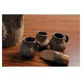 Folk Art Tree Branch Liquor Bottle with Cups