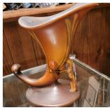 Roseville Pine Cone Cornucopia Vase 128-8
