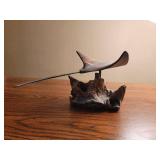 Hand Carved Manta Ray Wood Sculpture