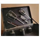 Vintage Pebble Leather Overnight Case with Vanity Items