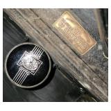 Vintage Pebble Leather Overnight Case with Vanity Items