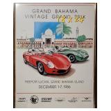 1987 Grand Bahama Vintage Grand Prix Signed Framed Poster
