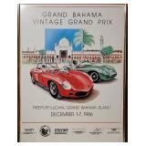 1987 Grand Bahama Vintage Grand Prix Signed Framed Poster