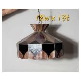 Vintage Stained Glass Hanging Light Fixture