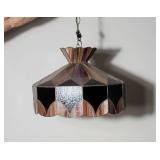 Vintage Stained Glass Hanging Light Fixture