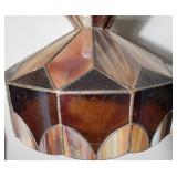 Vintage Stained Glass Hanging Light Fixture