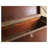 Antique Brass Trimmed Wood Toolbox