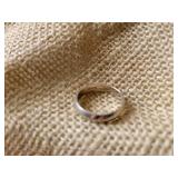 14K White Gold Wedding Band Ring ~ Sz 8, 4g