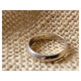 14K White Gold Wedding Band Ring ~ Sz 8, 4g