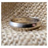 14K White Gold Wedding Band Ring ~ Sz 8, 4g