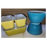 Vintage Pyrex Bowls and Refrigerator Tubs