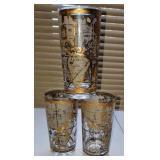 Cera MCM World Map Atlas Highball Glasses ~ 3