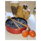 Instrument Collection ~ African Drums * Pan Flute * Tin Drum