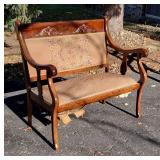 Antque Empire Settee Loveseat, as