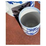 Blue and White Cherry Blossom Tea Set