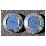 Vintage Chevy Hubcap Pair