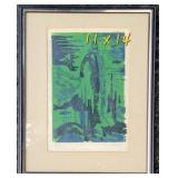 Original Woodblock Artwork Diver by Dick Hoffman