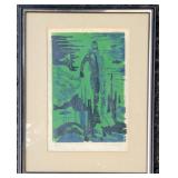 Original Woodblock Artwork Diver by Dick Hoffman