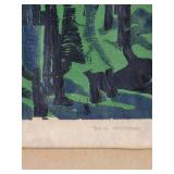 Original Woodblock Artwork Diver by Dick Hoffman