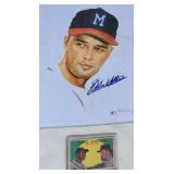 Autographed Milwaukee Braves Eddie Matthews Cards and Photo