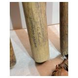 Vintage Wooden Baseball Bats and Catchers Mitt