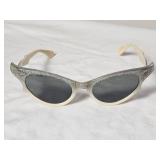 Ray-Ban "Haylen" Glitter Cat-Eye Sunglasses - Silver/Ivory