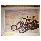 Vintage ?Easy Rider? Motorcycle Road Map Poster ? 24?35