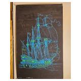 1970 Insanity Inc. ?Ship of Peace? Blacklight Poster ? 24?36