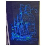 1970 Insanity Inc. ?Ship of Peace? Blacklight Poster ? 24?36