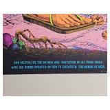 Vintage San Mezcalito Psychedelic Blacklight Poster Cocorico Graphics Los Angeles 28" x 21"