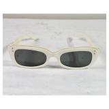 Vintage B&L Ray-Ban USA ?CHASE? White Rectangular Sunglasses
