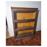 Antique Viking Stacking Barrister Bookcase ? Oak 3-Section ? 34"W