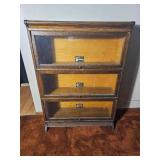 Antique Viking Stacking Barrister Bookcase ? Oak 3-Section ? 34"W