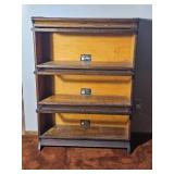 Antique Viking Stacking Barrister Bookcase ? Oak 3-Section ? 34"W