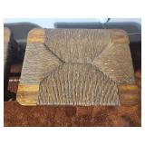Pair of Vintage Oak Rush Seat Stools