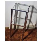 Modern Chrome and Glass Display Pedestal Stand