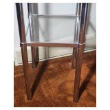 Modern Chrome and Glass Display Pedestal Stand