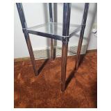 Modern Chrome and Glass Display Pedestal Stand