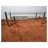 Modern Chrome & Glass Minimalist Coffee Table