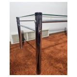 Modern Chrome & Glass Minimalist Coffee Table