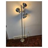 Brushed Steel 3-Head Adjustable Floor Lamp