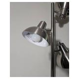Brushed Steel 3-Head Adjustable Floor Lamp