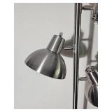 Brushed Steel 3-Head Adjustable Floor Lamp