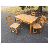 Wood Farmhouse Dining Table Set