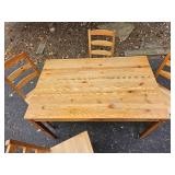 Wood Farmhouse Dining Table Set