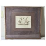 Signed 1974 Framed Art Print Ð Artist Signature Unverified